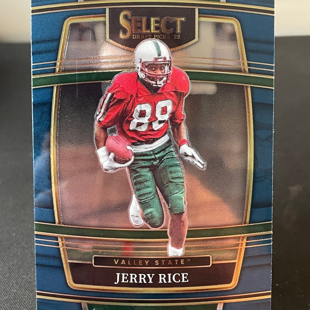 2022 Jerry Rice Blue Panini Select Draft Picks Card #53
